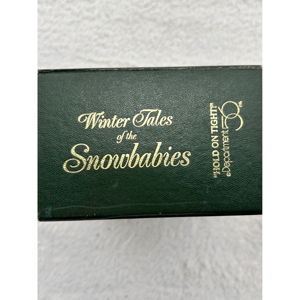Dept 56 Snowbabies Hold On Tight Bisque Porcelain Figurine Sledding with Box